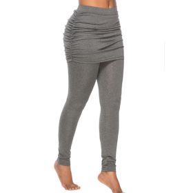 Pack hip side pleated skirt fake two leggings skirt