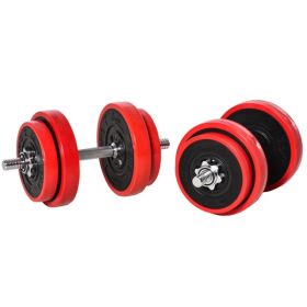 Adjustable Dumbbell Set, 44lbs Convertible To Barbell Weight Set Made With Metal Sand And Plastic For Home Gym Women And Men Weight Lifting Training