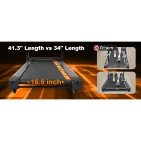 15% Auto Incline Treadmills 400LBS Heavy Duty Capacity 3.25HP Folding Electric Treadmill Up To 8.5 MPH Speed For Home Office Fitness