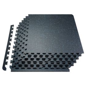 VEVOR 0.56 Inch Thick Gym Floor Mats, 25 Tiles Rubber Top with EVA Foam, 25" x 25" Gym Flooring Workout Mats with 100sq.ft Coverage