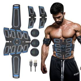 EMS Fitness Apparatus Set; Smart Fitness Stickers For Abdominal Muscle And Upper Arm Muscle Exercise; Abdominal Workout; Home Office Fitness Work (Color: Orange)