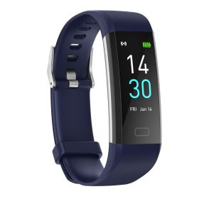 S5 Fitness Tracker Smart Watch Sports Watch Bracelet blood pressure fitness heart rate meter step temperature waterproof sports bracelet (Color: Blue)